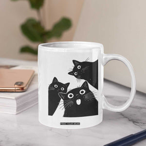 Funny Japanese Black Cat Is Watching You Coffee Mug Cat Lover TS12 Print Your Wear