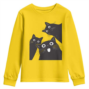 Funny Japanese Black Cat Is Watching You Youth Sweatshirt Cat Lover TS12 Daisy Print Your Wear