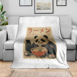Funny Panda Eating Ramen Scrolling Phone Throw Blanket Japanese Art Aesthetic TS12 Print Your Wear
