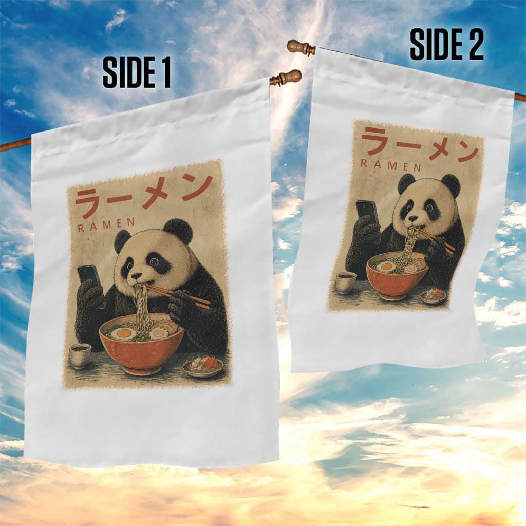 Funny Panda Eating Ramen Scrolling Phone Garden Flag Japanese Art Aesthetic TS12 Print Your Wear