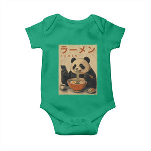 Funny Panda Eating Ramen Scrolling Phone Baby Onesie Japanese Art Aesthetic TS12 Irish Green Print Your Wear