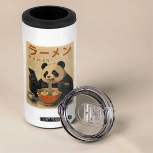 Funny Panda Eating Ramen Scrolling Phone 4 in 1 Can Cooler Tumbler Japanese Art Aesthetic TS12 Print Your Wear