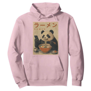 Funny Panda Eating Ramen Scrolling Phone Hoodie Japanese Art Aesthetic TS12 Light Pink Print Your Wear