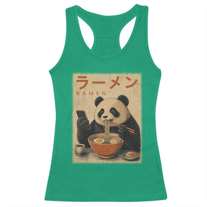 Funny Panda Eating Ramen Scrolling Phone Racerback Tank Top Japanese Art Aesthetic TS12 Irish Green Print Your Wear