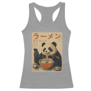 Funny Panda Eating Ramen Scrolling Phone Racerback Tank Top Japanese Art Aesthetic TS12 Sport Gray Print Your Wear