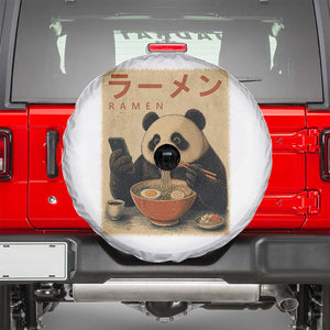 Funny Panda Eating Ramen Scrolling Phone Spare Tire Cover Japanese Art Aesthetic TS12 White Print Your Wear