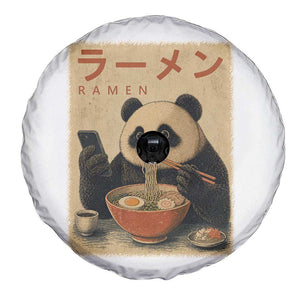 Funny Panda Eating Ramen Scrolling Phone Spare Tire Cover Japanese Art Aesthetic TS12 Print Your Wear