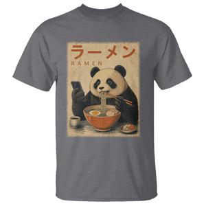 Funny Panda Eating Ramen Scrolling Phone T Shirt Japanese Art Aesthetic TS12 Charcoal Print Your Wear