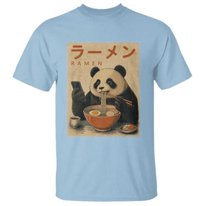 Funny Panda Eating Ramen Scrolling Phone T Shirt Japanese Art Aesthetic TS12 Light Blue Print Your Wear