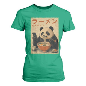 Funny Panda Eating Ramen Scrolling Phone T Shirt For Women Japanese Art Aesthetic TS12 Irish Green Print Your Wear