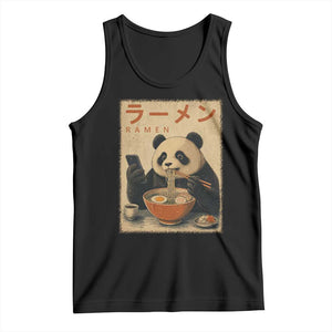 Funny Panda Eating Ramen Scrolling Phone Tank Top Japanese Art Aesthetic TS12 Black Print Your Wear