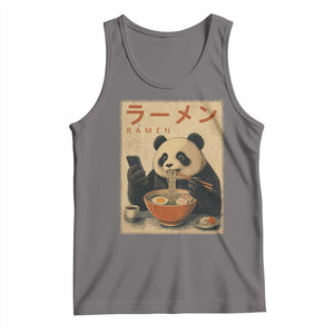 Funny Panda Eating Ramen Scrolling Phone Tank Top Japanese Art Aesthetic TS12 Deep Heather Print Your Wear