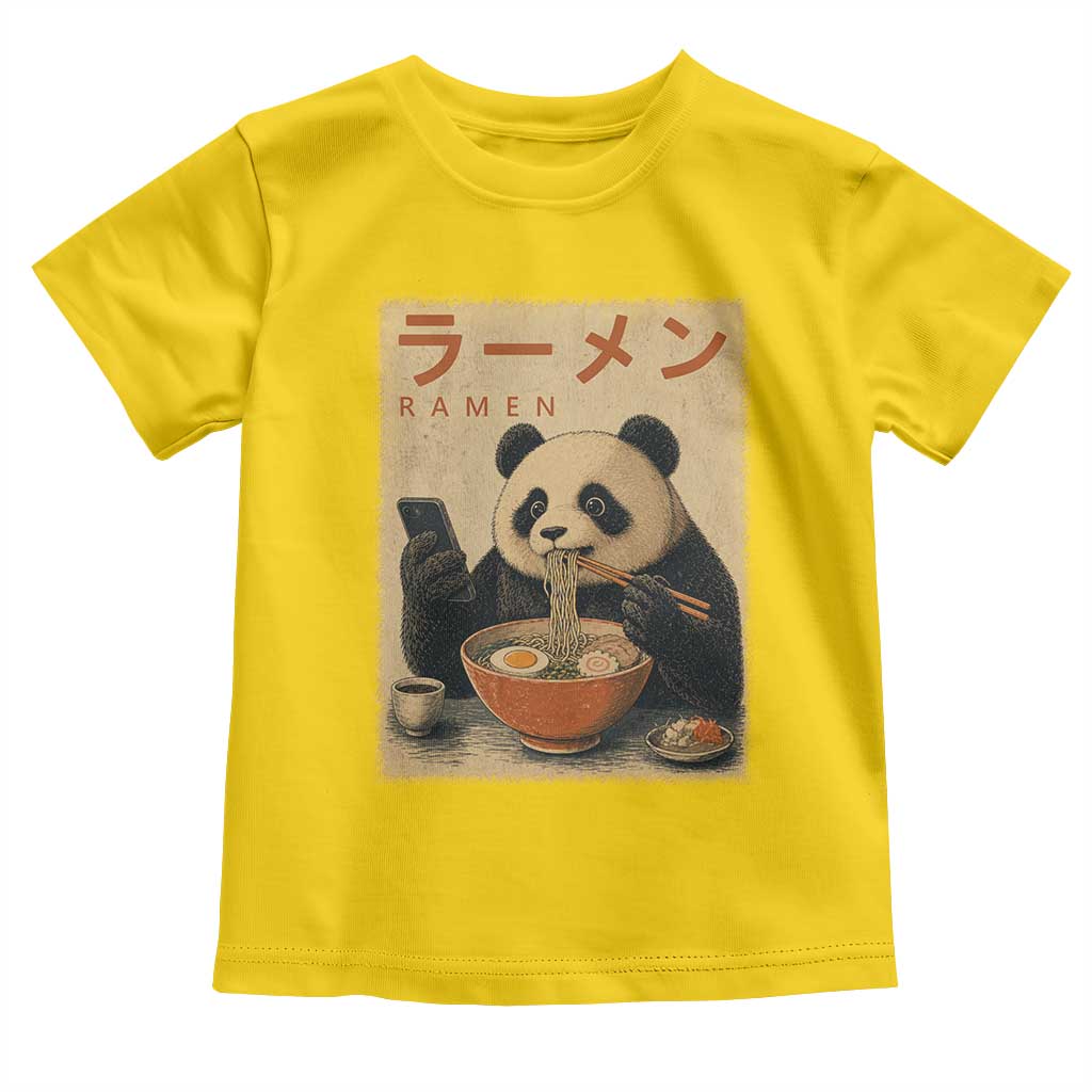 Funny Panda Eating Ramen Scrolling Phone Toddler T Shirt Japanese Art Aesthetic TS12 Daisy Print Your Wear
