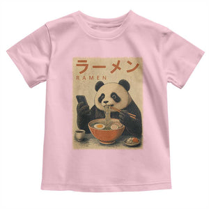 Funny Panda Eating Ramen Scrolling Phone Toddler T Shirt Japanese Art Aesthetic TS12 Light Pink Print Your Wear