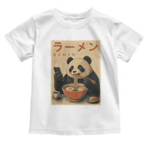 Funny Panda Eating Ramen Scrolling Phone Toddler T Shirt Japanese Art Aesthetic TS12 White Print Your Wear