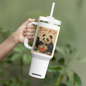 Funny Panda Eating Ramen Scrolling Phone Tumbler With Handle Japanese Art Aesthetic TS12 Print Your Wear