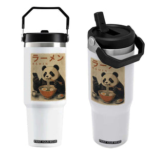 Funny Panda Eating Ramen Scrolling Phone Flip Straw Tumbler Japanese Art Aesthetic TS12 One Size: 30 oz White Print Your Wear
