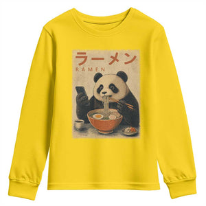 Funny Panda Eating Ramen Scrolling Phone Youth Sweatshirt Japanese Art Aesthetic TS12 Daisy Print Your Wear