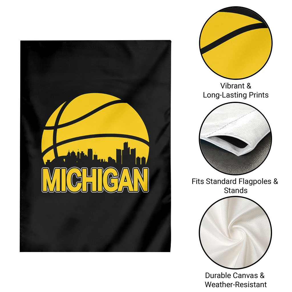 Vintage Michigan Skyline Garden Flag Basketball Lover Gift TS12 Print Your Wear
