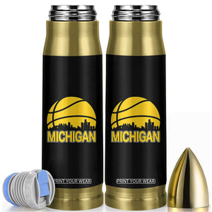 Vintage Michigan Skyline Bullet Tumbler Basketball Lover Gift TS12 Black Print Your Wear