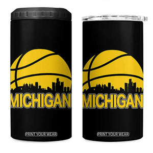 Vintage Michigan Skyline 4 in 1 Can Cooler Tumbler Basketball Lover Gift TS12 One Size: 16 oz Black Print Your Wear