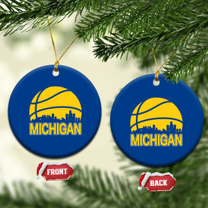 Vintage Michigan Skyline Ceramic Ornament Basketball Lover Gift TS12 1pc Blue Print Your Wear