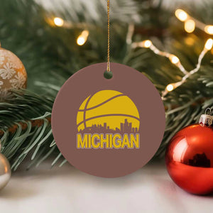 Vintage Michigan Skyline Ceramic Ornament Basketball Lover Gift TS12 1pc Mocha Print Your Wear