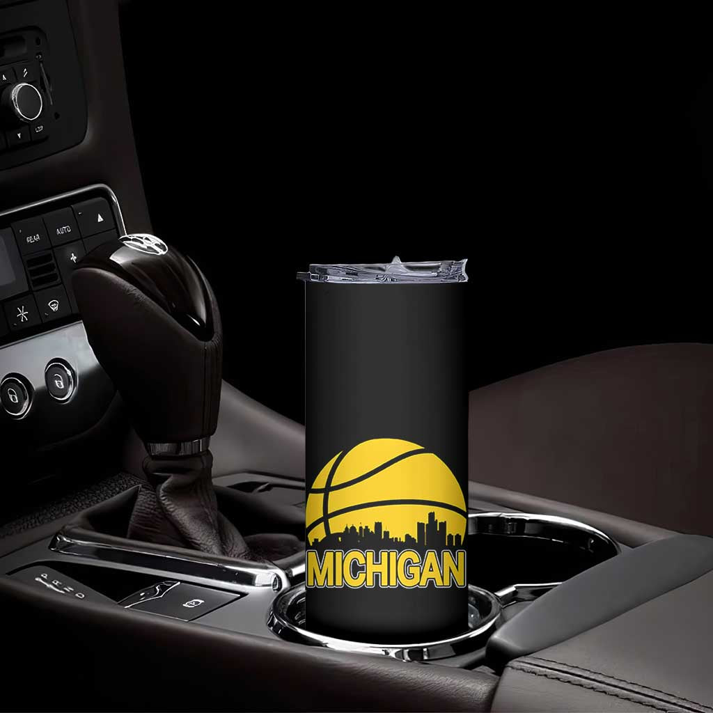 Vintage Michigan Skyline Skinny Tumbler Basketball Lover Gift TS12 Print Your Wear