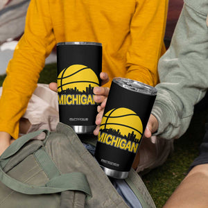 Vintage Michigan Skyline Tumbler Cup Basketball Lover Gift TS12 Print Your Wear