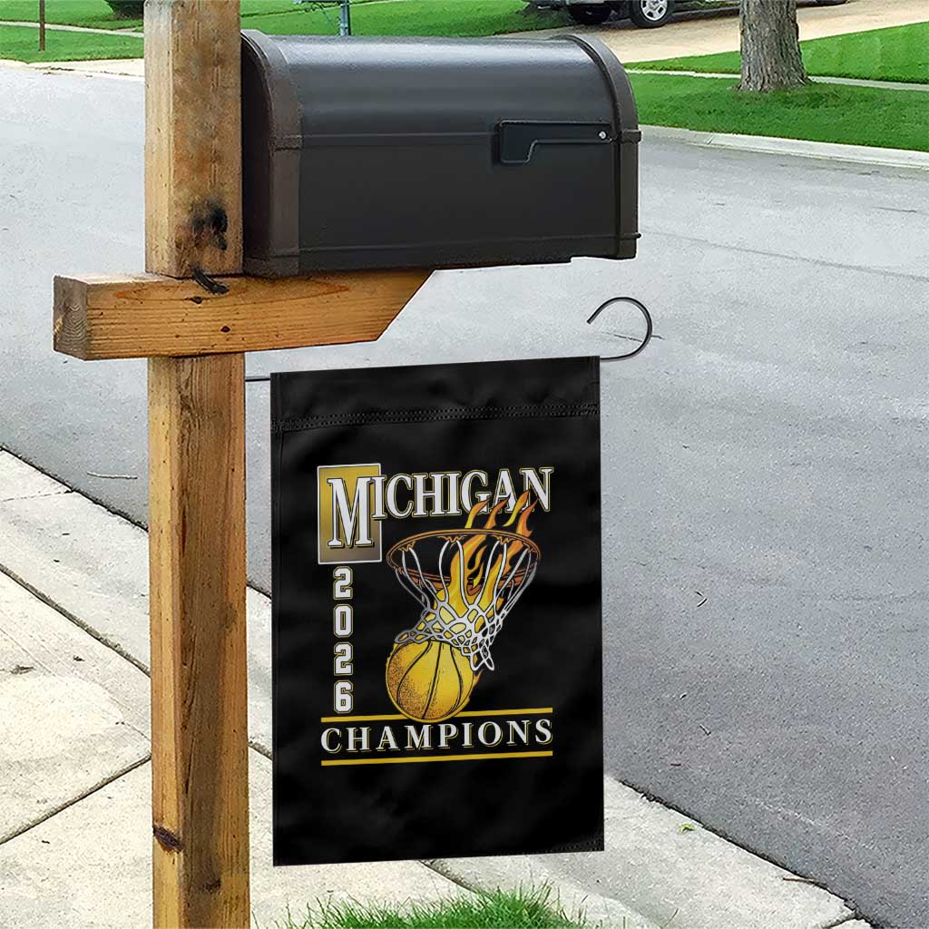 Michigan 2026 Flaming Hoop Basketball Lover Garden Flag Champions Victory Graphic Sports Fan TS12 Print Your Wear