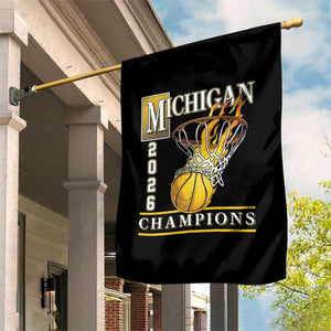 Michigan 2026 Flaming Hoop Basketball Lover Garden Flag Champions Victory Graphic Sports Fan TS12 Print Your Wear