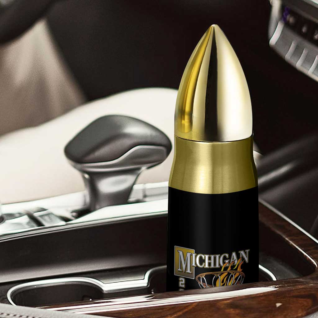 Michigan 2026 Flaming Hoop Basketball Lover Bullet Tumbler Champions Victory Graphic Sports Fan TS12 Print Your Wear
