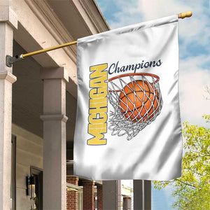 Vintage Michigan Hoops Pride Garden Flag Retro Blue And Gold Champions Victory Graphic Sports Fan TS12 Print Your Wear