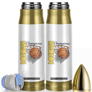 Vintage Michigan Hoops Pride Bullet Tumbler Retro Blue And Gold Champions Victory Graphic Sports Fan TS12 White Print Your Wear