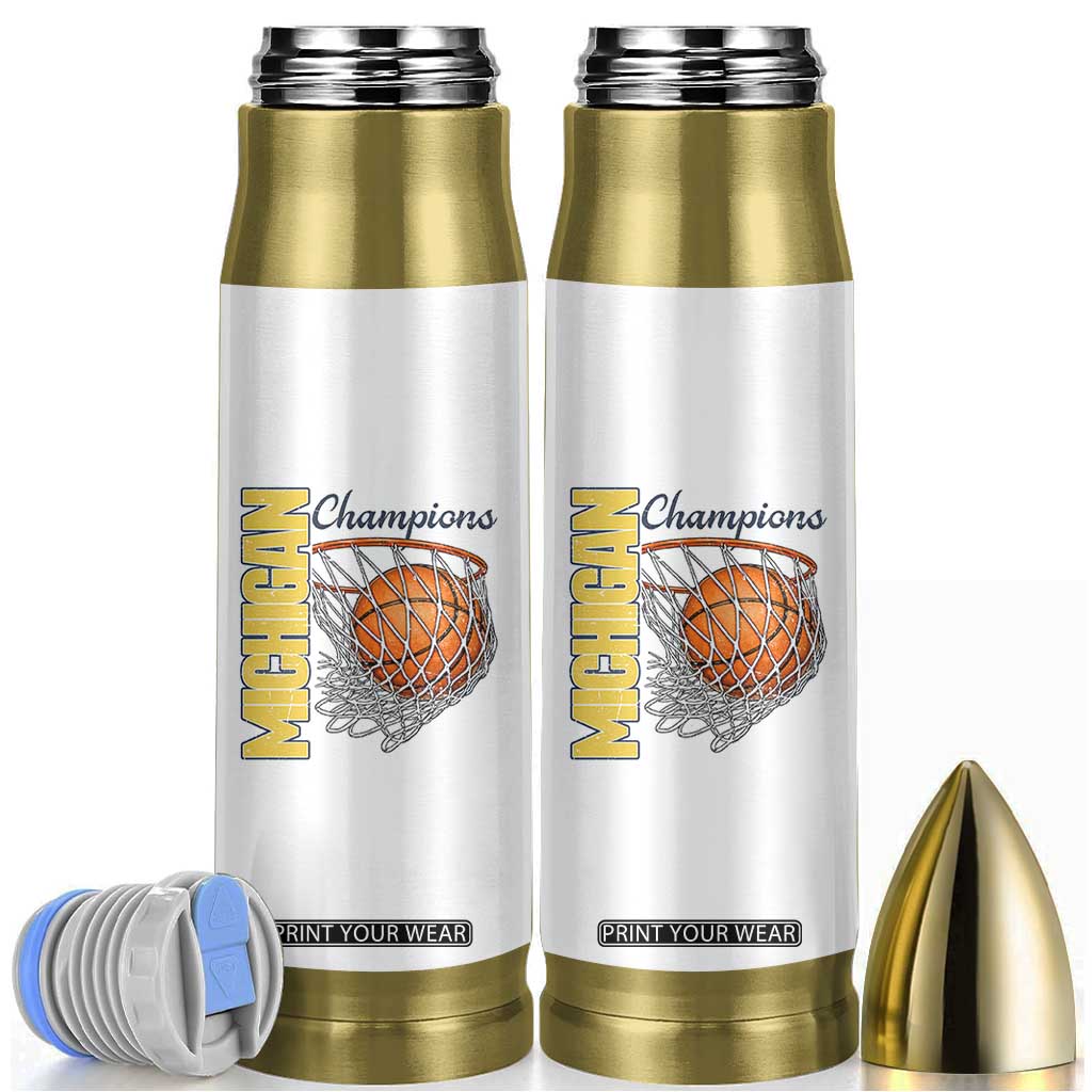 Vintage Michigan Hoops Pride Bullet Tumbler Retro Blue And Gold Champions Victory Graphic Sports Fan TS12 White Print Your Wear