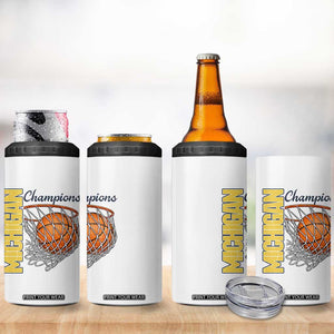 Vintage Michigan Hoops Pride 4 in 1 Can Cooler Tumbler Retro Blue And Gold Champions Victory Graphic Sports Fan TS12 Print Your Wear
