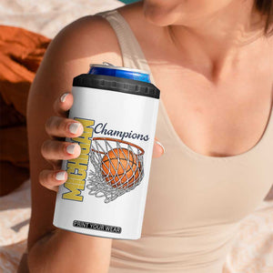 Vintage Michigan Hoops Pride 4 in 1 Can Cooler Tumbler Retro Blue And Gold Champions Victory Graphic Sports Fan TS12 Print Your Wear