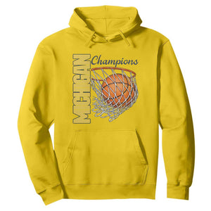 Vintage Michigan Hoops Pride Hoodie Retro Blue And Gold Champions Victory Graphic Sports Fan TS12 Daisy Print Your Wear
