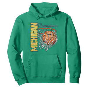 Vintage Michigan Hoops Pride Hoodie Retro Blue And Gold Champions Victory Graphic Sports Fan TS12 Irish Green Print Your Wear