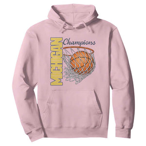Vintage Michigan Hoops Pride Hoodie Retro Blue And Gold Champions Victory Graphic Sports Fan TS12 Light Pink Print Your Wear