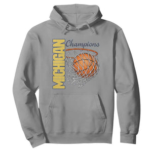 Vintage Michigan Hoops Pride Hoodie Retro Blue And Gold Champions Victory Graphic Sports Fan TS12 Sport Gray Print Your Wear