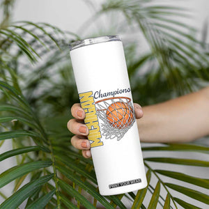 Vintage Michigan Hoops Pride Skinny Tumbler Retro Blue And Gold Champions Victory Graphic Sports Fan TS12 Print Your Wear