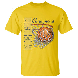 Vintage Michigan Hoops Pride T Shirt Retro Blue And Gold Champions Victory Graphic Sports Fan TS12 Daisy Print Your Wear