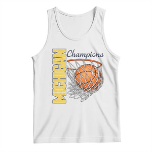 Vintage Michigan Hoops Pride Tank Top Retro Blue And Gold Champions Victory Graphic Sports Fan TS12 White Print Your Wear