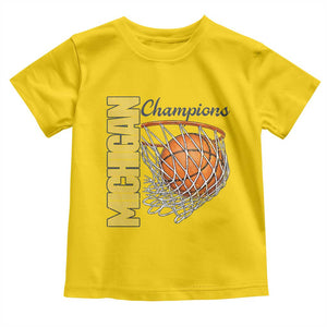 Vintage Michigan Hoops Pride Toddler T Shirt Retro Blue And Gold Champions Victory Graphic Sports Fan TS12 Daisy Print Your Wear