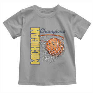 Vintage Michigan Hoops Pride Toddler T Shirt Retro Blue And Gold Champions Victory Graphic Sports Fan TS12 Sport Gray Print Your Wear