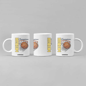 Vintage Michigan Hoops Pride Coffee Mug Retro Blue And Gold Champions Victory Graphic Sports Fan TS12 Print Your Wear