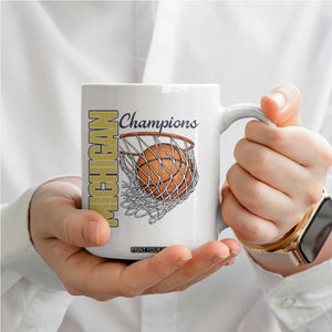 Vintage Michigan Hoops Pride Coffee Mug Retro Blue And Gold Champions Victory Graphic Sports Fan TS12 Print Your Wear