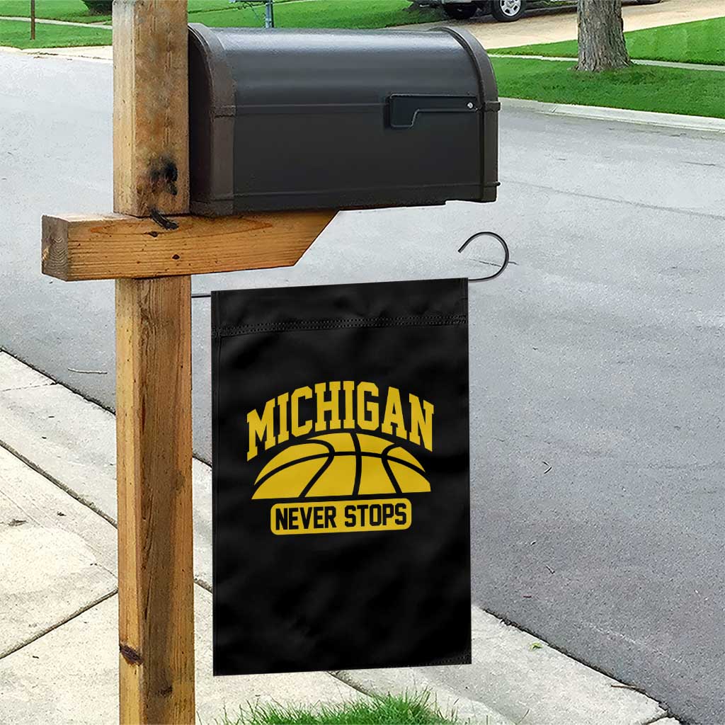 Michigan Never Stops Garden Flag Great Lakes State Basketball Pride Gift TS12 Print Your Wear