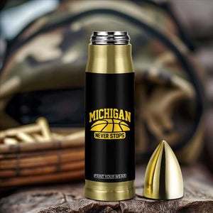 Michigan Never Stops Bullet Tumbler Great Lakes State Basketball Pride Gift TS12 Print Your Wear